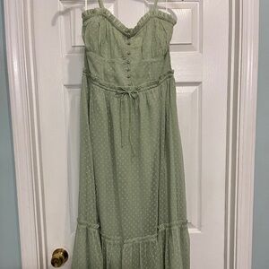 New! Mint green Swiss dot maxi dress large